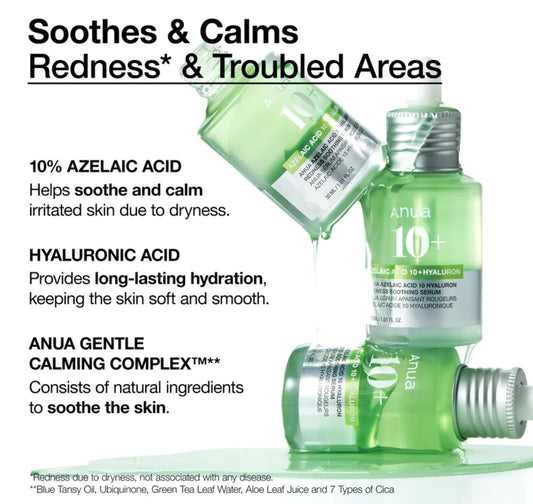 ANUA-Sérum Apaisant – 10% Acide Azélaïque & Complexe Calmant - 30ml