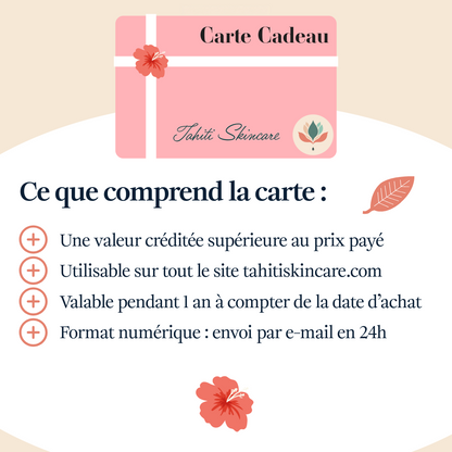 Carte Cadeau - Tahiti Skincare