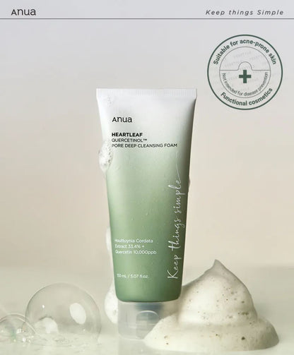 ANUA-Mousse Nettoyante en Profondeur – Heartleaf & Quercétinol – 150ml