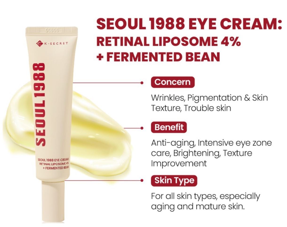 KSECRET-SEOUL 1988 EYE CREAM  RETINAL LIPOSOME 4% + FERMENTED BEAN 30ML