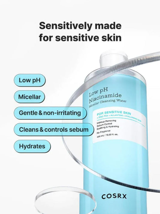 COSRX-Eau Micellaire Nettoyante au Niacinamide – pH Faible – 400ml