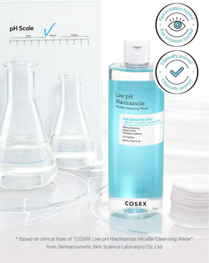 COSRX-Eau Micellaire Nettoyante au Niacinamide – pH Faible – 400ml