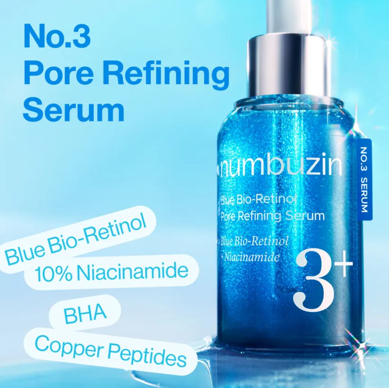 NUMBUZIN-NO.3 BLUE BIO-RETINOL PORE REFINING SERUM 30ML
