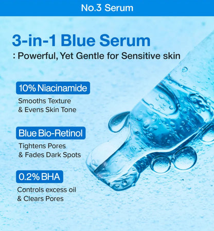 NUMBUZIN-NO.3 BLUE BIO-RETINOL PORE REFINING SERUM 30ML