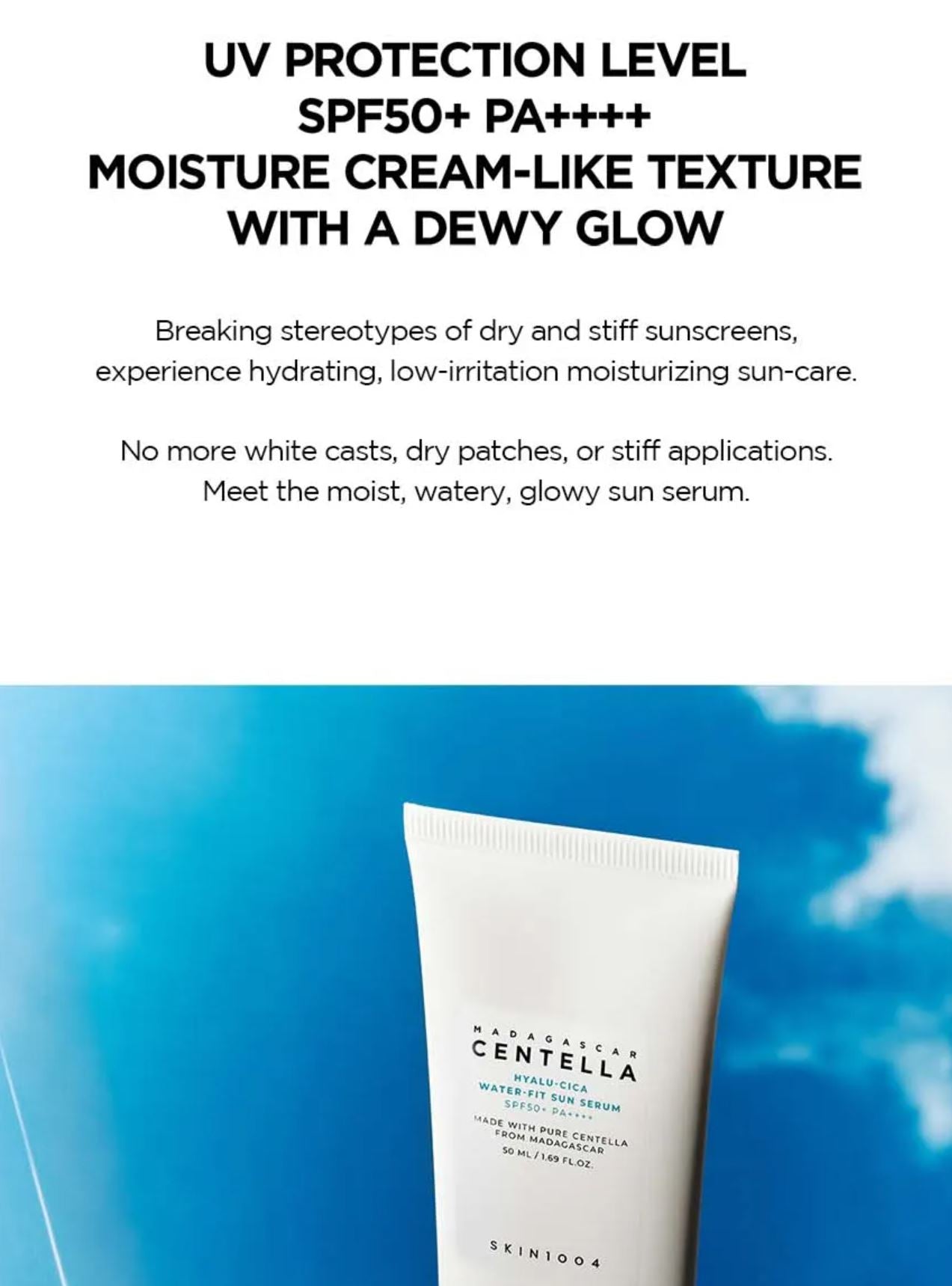 SKIN1004-Madagascar centella hyalu-cica water-fit sun serum - 50ml